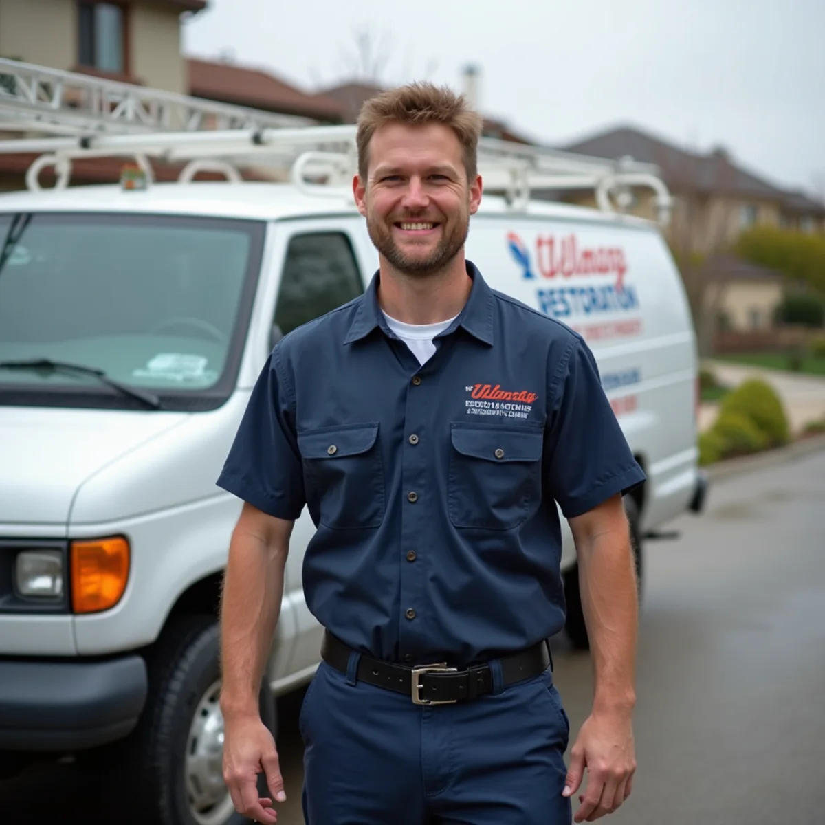 Water damage restoration crew serving a master-planned home in Brentwood, CA near the Delta