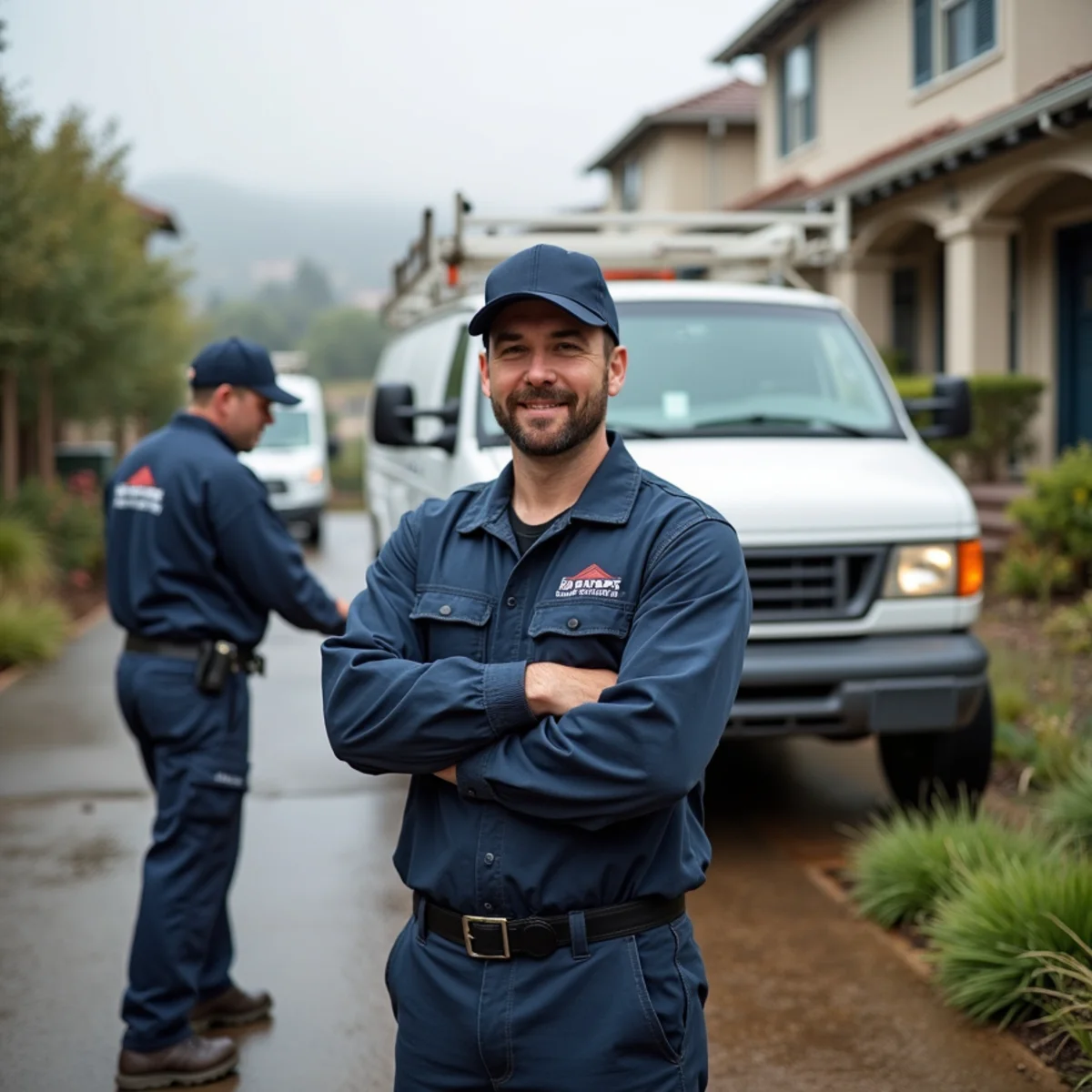 Water damage restoration crew serving a custom hillside home in Rudgear Estates, Walnut Creek, CA