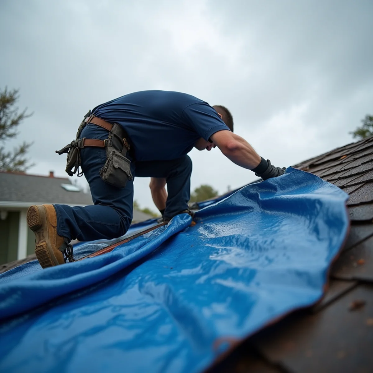 Storm Damage Cleanup in progress in a Concord, CA home by an IICRC-certified crew